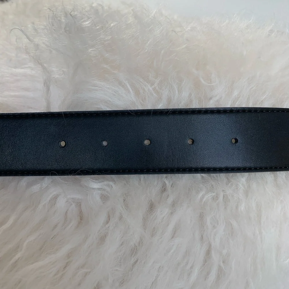 Gucci Black Leather Belt with Gold Double G Logo Buckle
